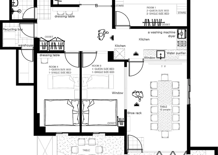 1-floor 3min Hongdae-st 4br 2bath Free Storage Apartamento
